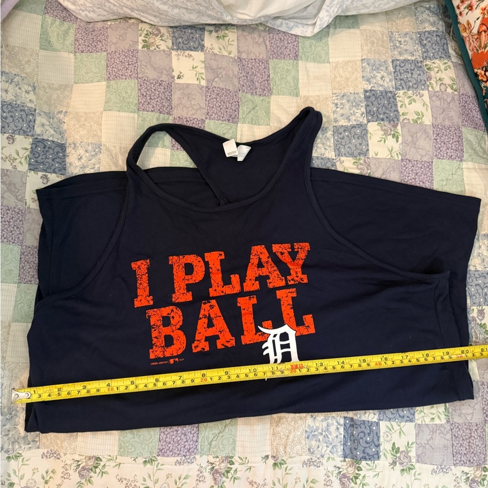 Under Armour Detroit Tigers Navy 'I Play Ball' Tank Top - Picture 2 of 5